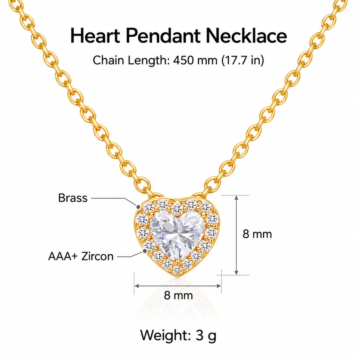 Apology Gift For Her - Forever Yours - Sparkling Heart Necklace