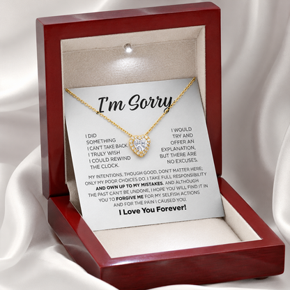 Apology Gift For Her - Forever Yours - Sparkling Heart Necklace