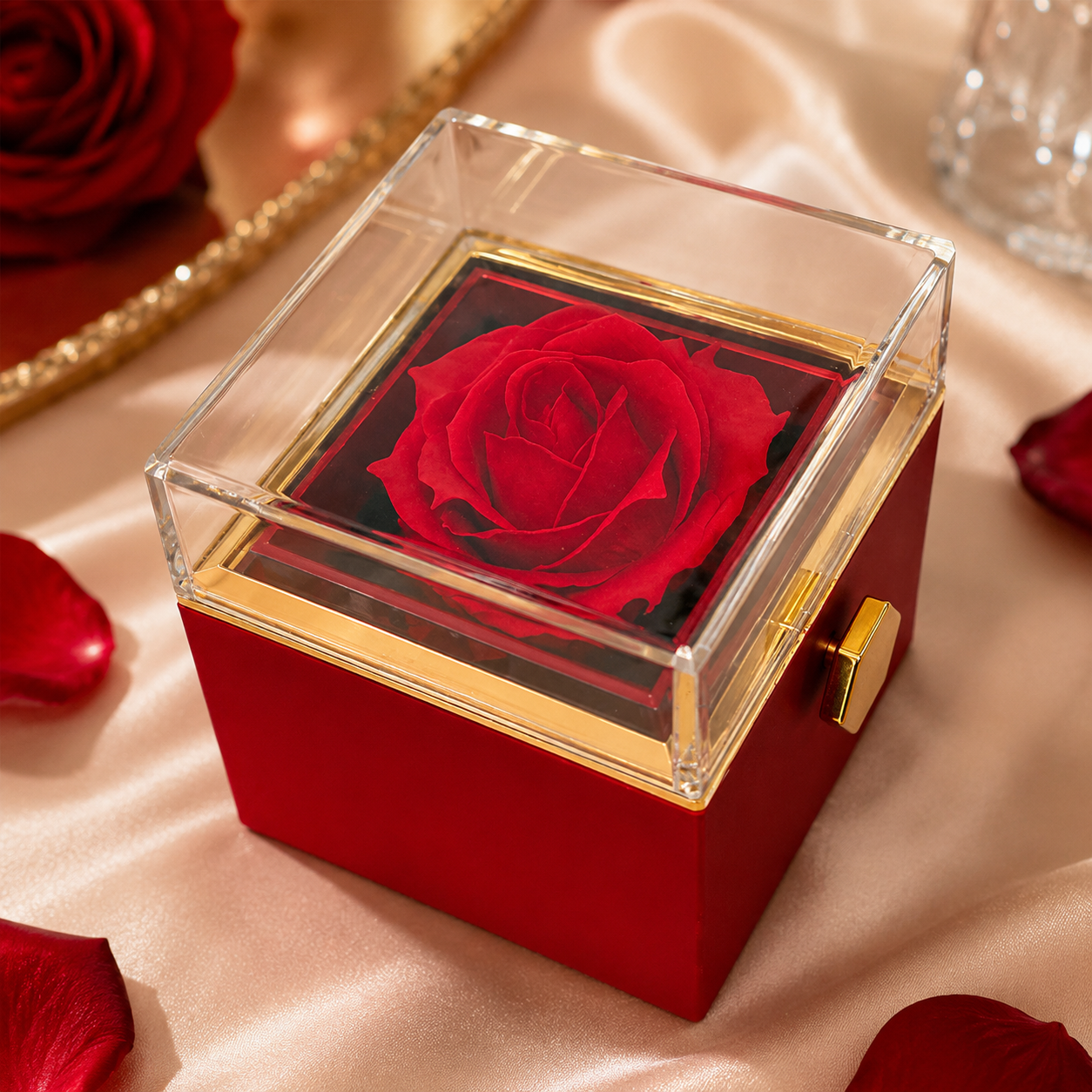 Apology Gift For Her - Love Knot with Rotating Rose Gift Box