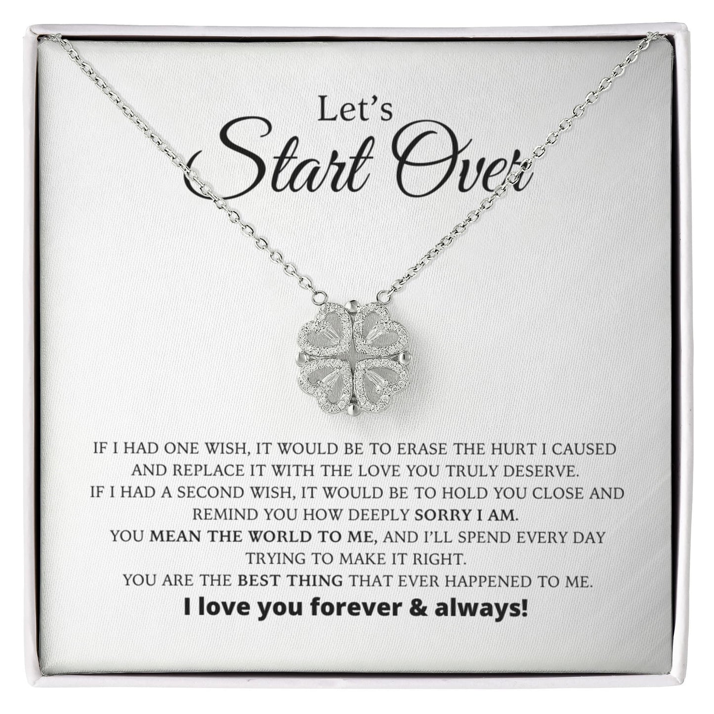 Let's Start Over - Apology Gift For Her - Magnetic Hearts Necklace