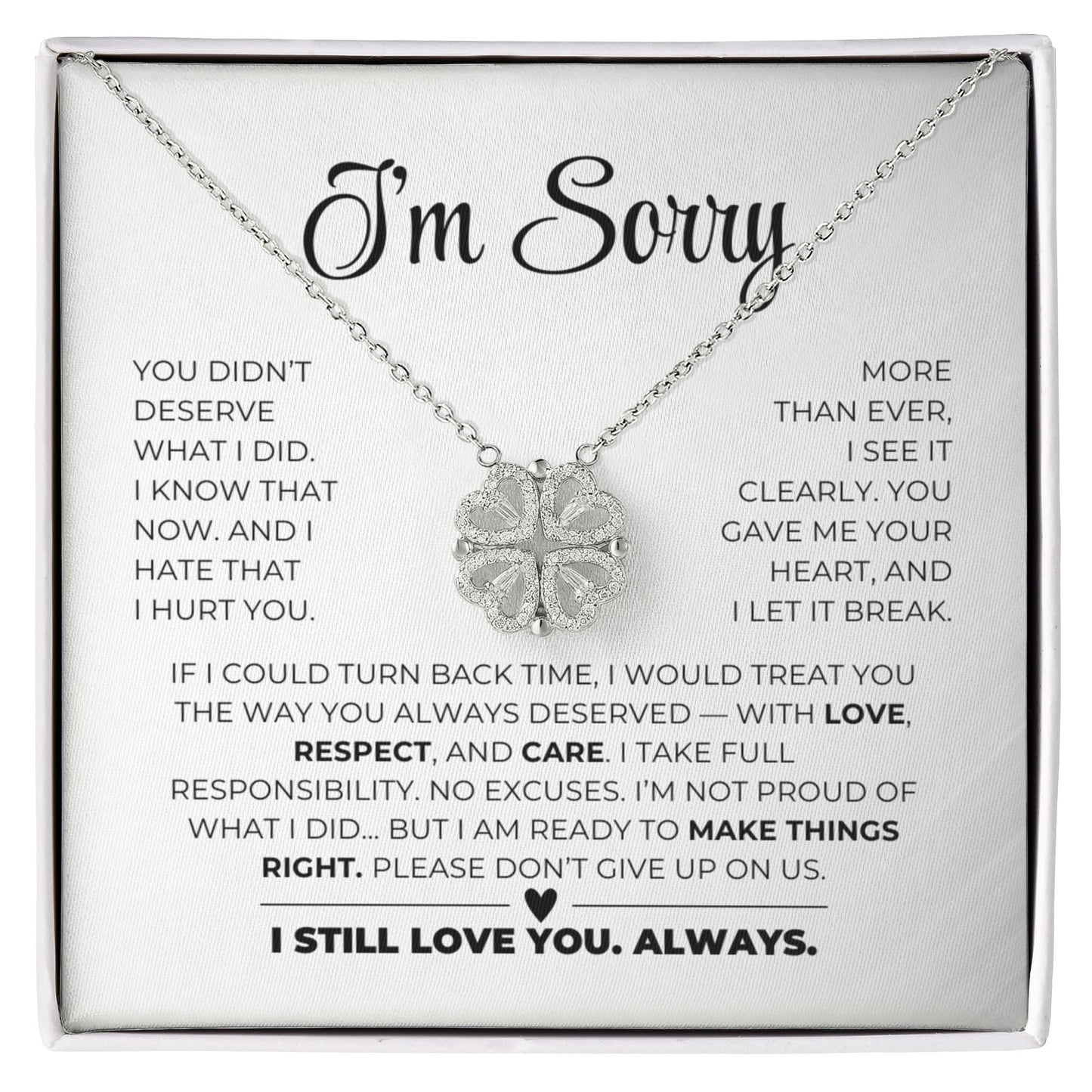 Apology Gift For Her - Magnetic Hearts Necklace