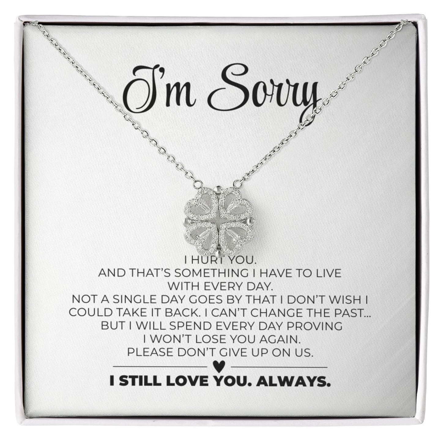 Apology Gift For Her - I Still Love You, Always - Magnetic Hearts Necklace