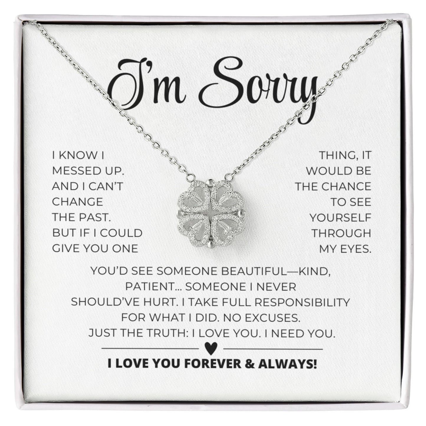 Apology Gift For Her - Magnetic Hearts Necklace