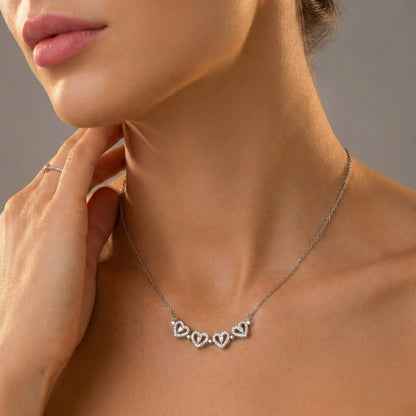 Apology Gift For Her - Magnetic Hearts Necklace