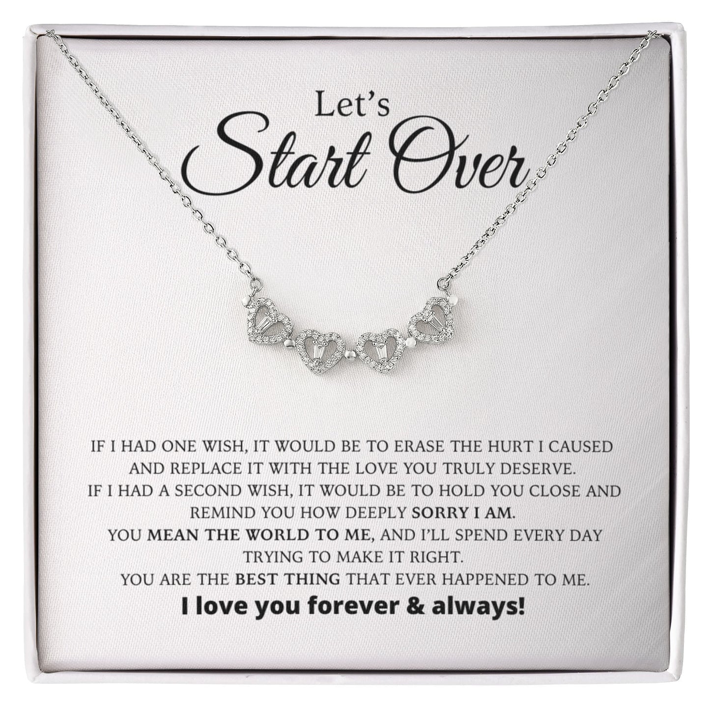 Let's Start Over - Apology Gift For Her - Magnetic Hearts Necklace