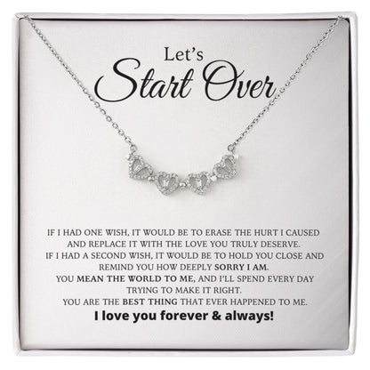 Let's Start Over - Apology Gift For Her - Magnetic Hearts Necklace