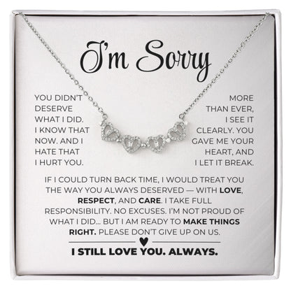 Apology Gift For Her - Magnetic Hearts Necklace