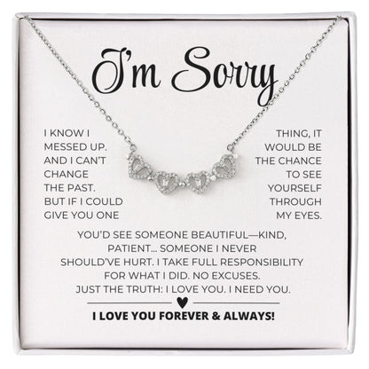 Apology Gift For Her - Magnetic Hearts Necklace