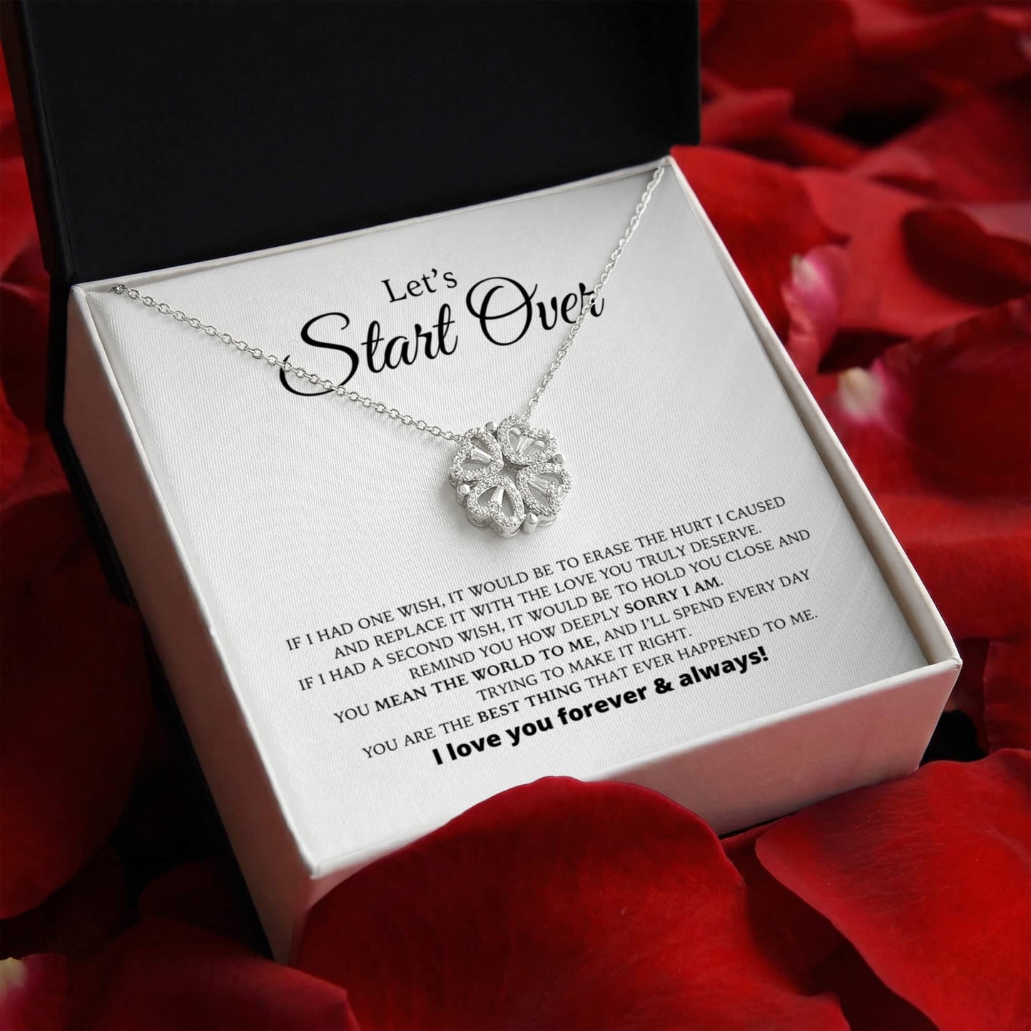 Let's Start Over - Apology Gift For Her - Magnetic Hearts Necklace