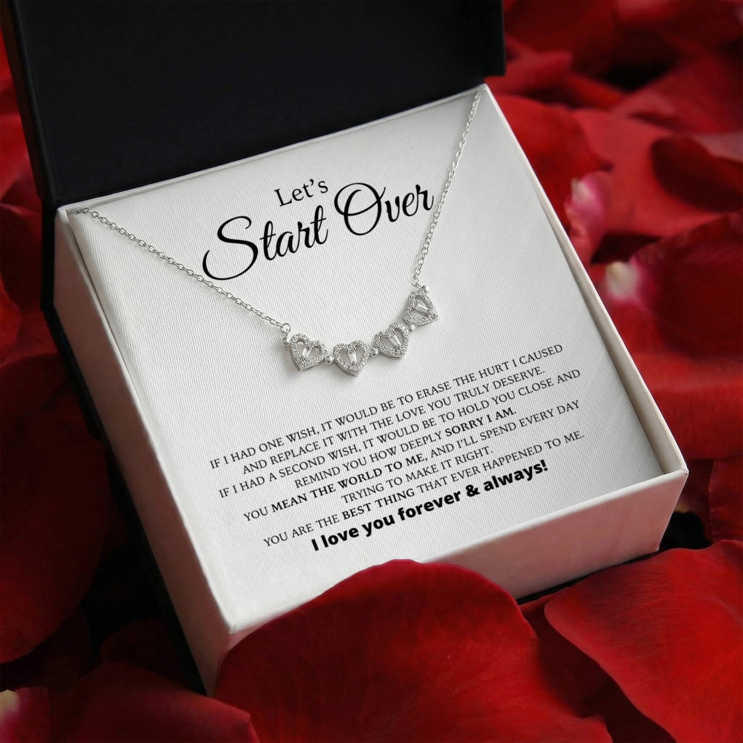 Let's Start Over - Apology Gift For Her - Magnetic Hearts Necklace