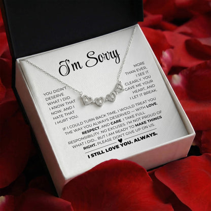 Apology Gift For Her - Magnetic Hearts Necklace