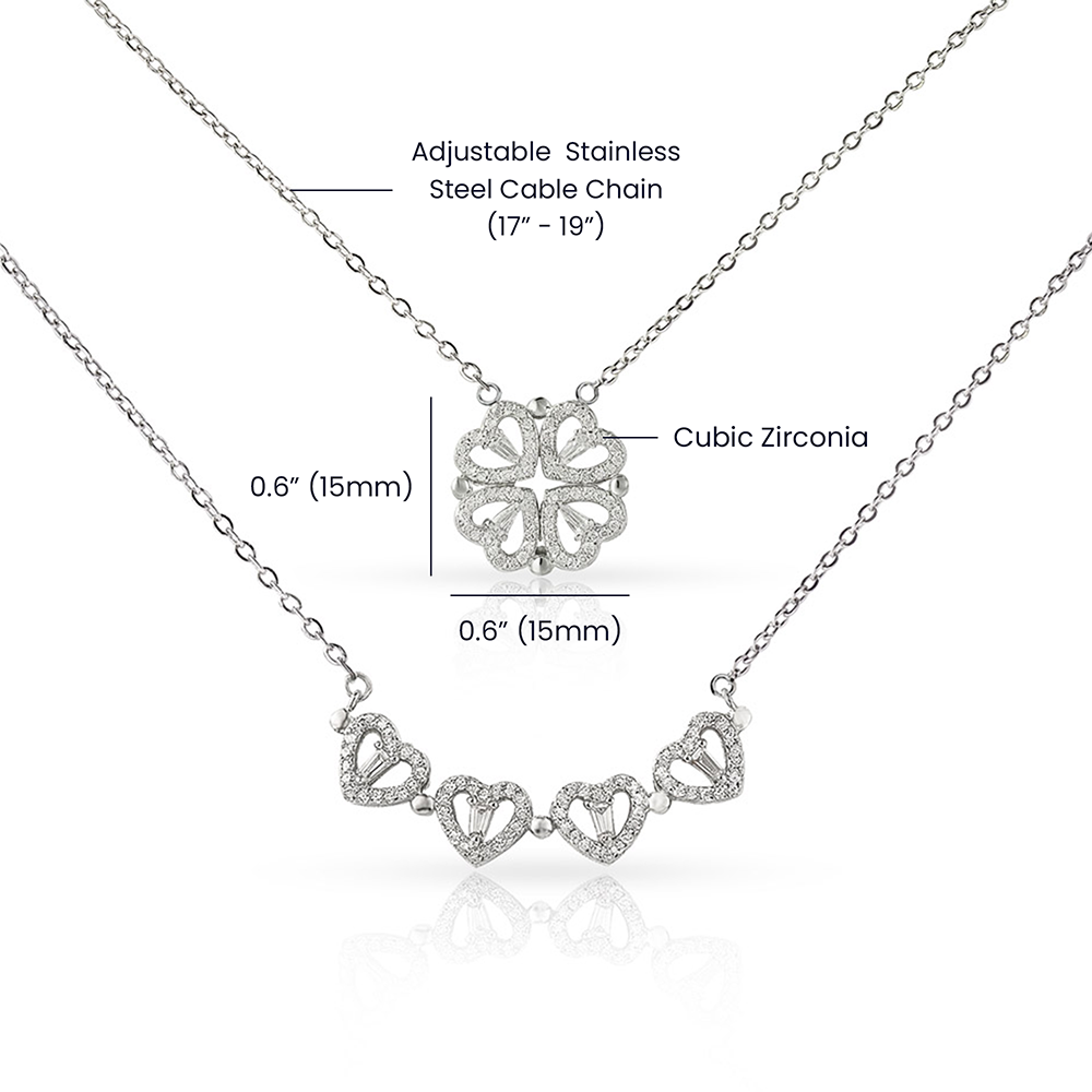Apology Gift For Her - I Take Full Responsibility - Magnetic Hearts Necklace