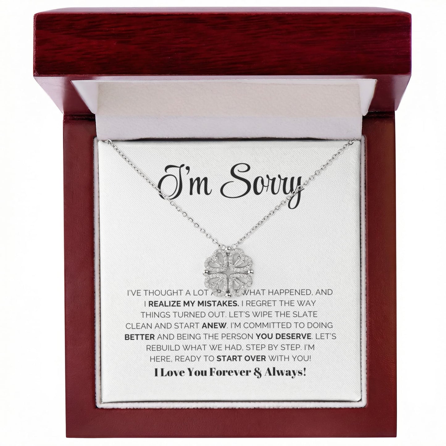 Apology Gift For Her - Let's wipe the slate  clean and start anew - Magnetic Hearts Necklace