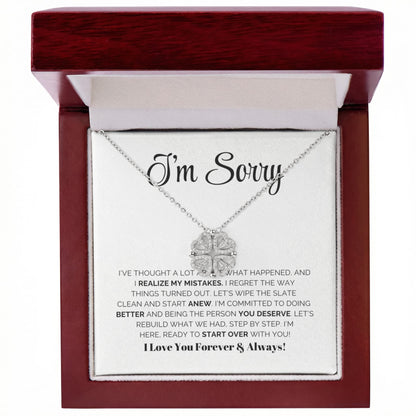 Apology Gift For Her - Let's wipe the slate  clean and start anew - Magnetic Hearts Necklace