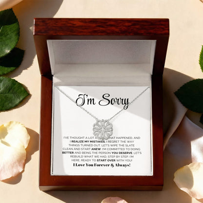 Apology Gift For Her - Let's wipe the slate  clean and start anew - Magnetic Hearts Necklace