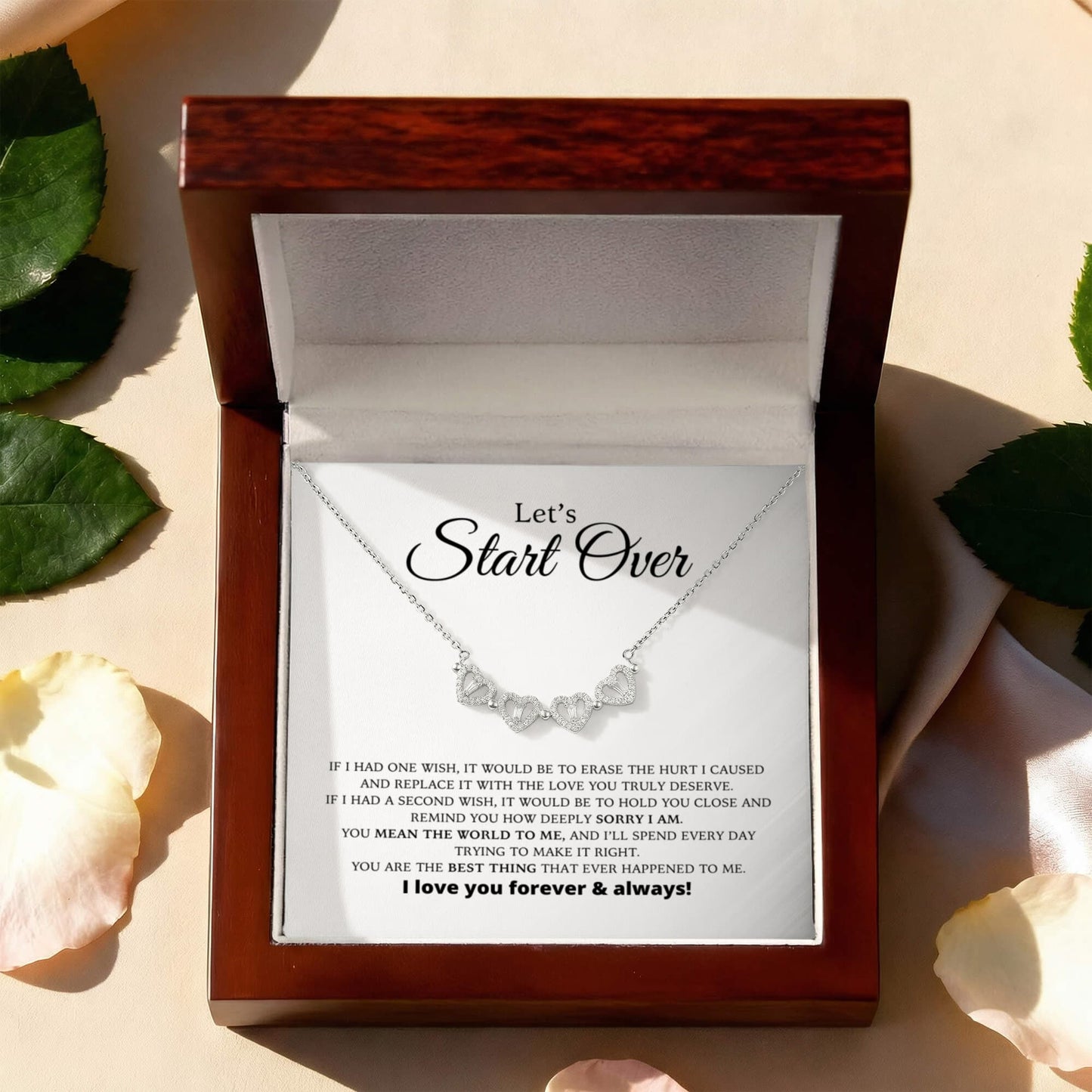 Let's Start Over - Apology Gift For Her - Magnetic Hearts Necklace