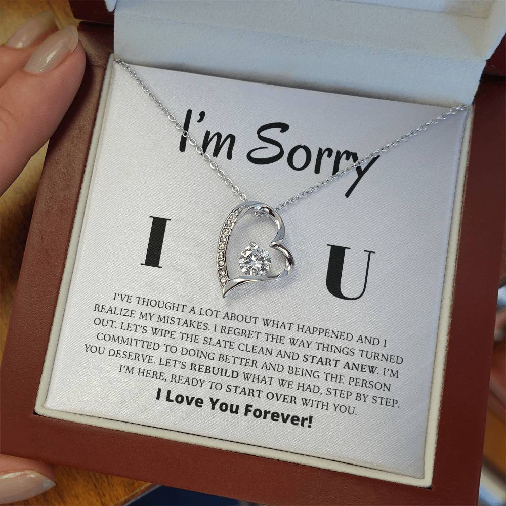 Es tut mir leid – Lasst uns neu aufbauen, was wir hatten – Halskette „Ewige Liebe“.