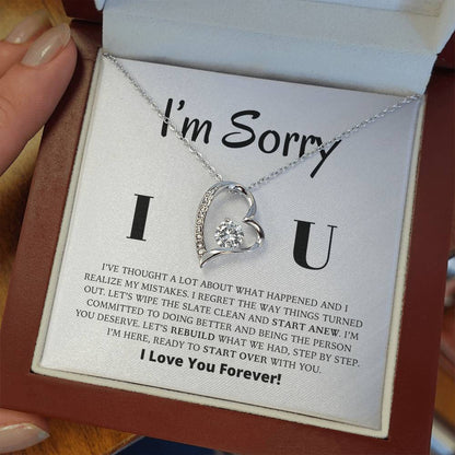 Es tut mir leid – Lasst uns neu aufbauen, was wir hatten – Halskette „Ewige Liebe“.