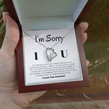 Es tut mir leid – Lasst uns neu aufbauen, was wir hatten – Halskette „Ewige Liebe“.