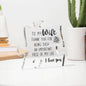 An meine Frau – Ein wichtiger Teil meines Lebens – Acryl-Puzzle-Plakette