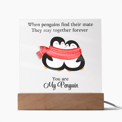 Du bist mein Pinguin - Acrylglas Plakette
