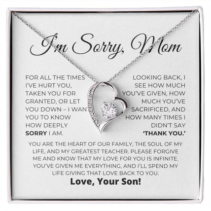 Entschuldigungsgeschenk für Mama – Das Herz unserer Familie – Halskette „Forever Love“