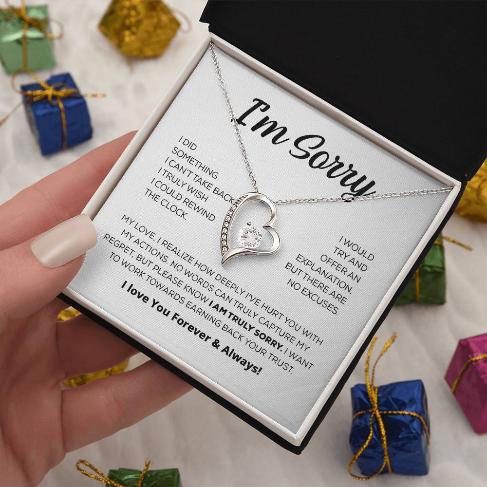 Entschuldigungsgeschenk für sie - Es tut mir wirklich leid - Forever Love Halskette