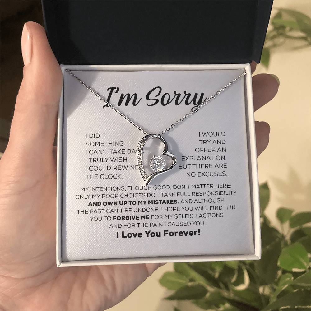 Entschuldigungsgeschenk für sie - Stehe zu meinen Fehlern - Ewige Liebe Halskette