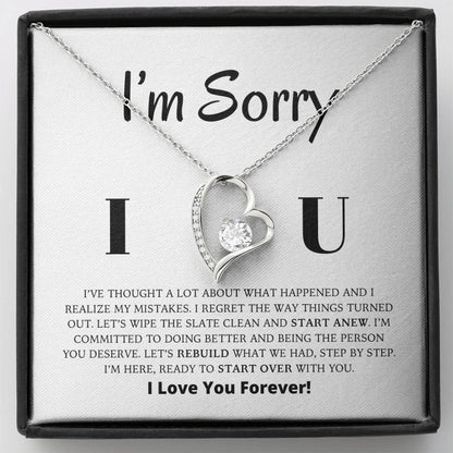 Es tut mir leid – Lasst uns neu aufbauen, was wir hatten – Halskette „Ewige Liebe“.