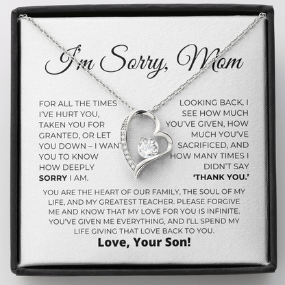 Entschuldigungsgeschenk für Mama – Das Herz unserer Familie – Halskette „Forever Love“