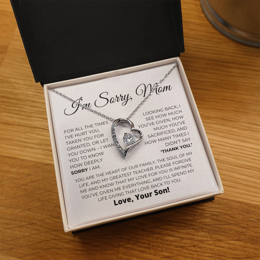Entschuldigungsgeschenk für Mama – Das Herz unserer Familie – Halskette „Forever Love“