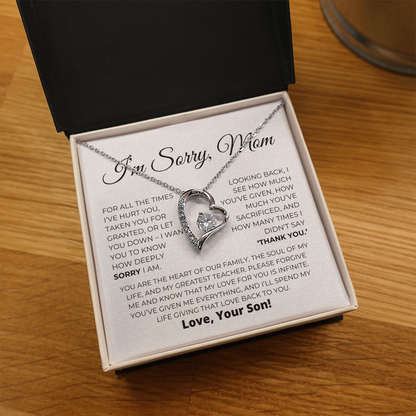 Entschuldigungsgeschenk für Mama – Das Herz unserer Familie – Halskette „Forever Love“