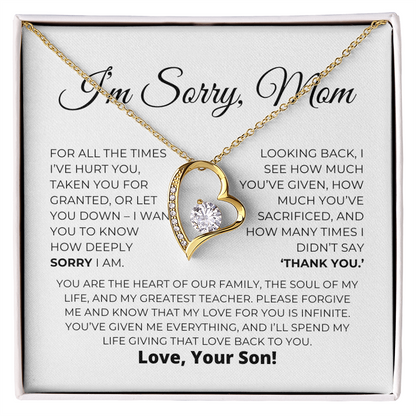 Entschuldigungsgeschenk für Mama – Das Herz unserer Familie – Halskette „Forever Love“