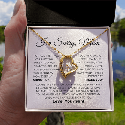 Entschuldigungsgeschenk für Mama – Das Herz unserer Familie – Halskette „Forever Love“