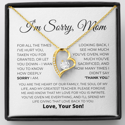 Entschuldigungsgeschenk für Mama – Das Herz unserer Familie – Halskette „Forever Love“