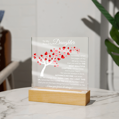 An meine wunderschöne Tochter – Quadratische Acrylplatte
