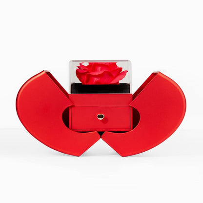 Für meine Liebe – Ich bin nicht perfekt – Liebesknoten-Halskette mit Roter Herz-Rosenbox