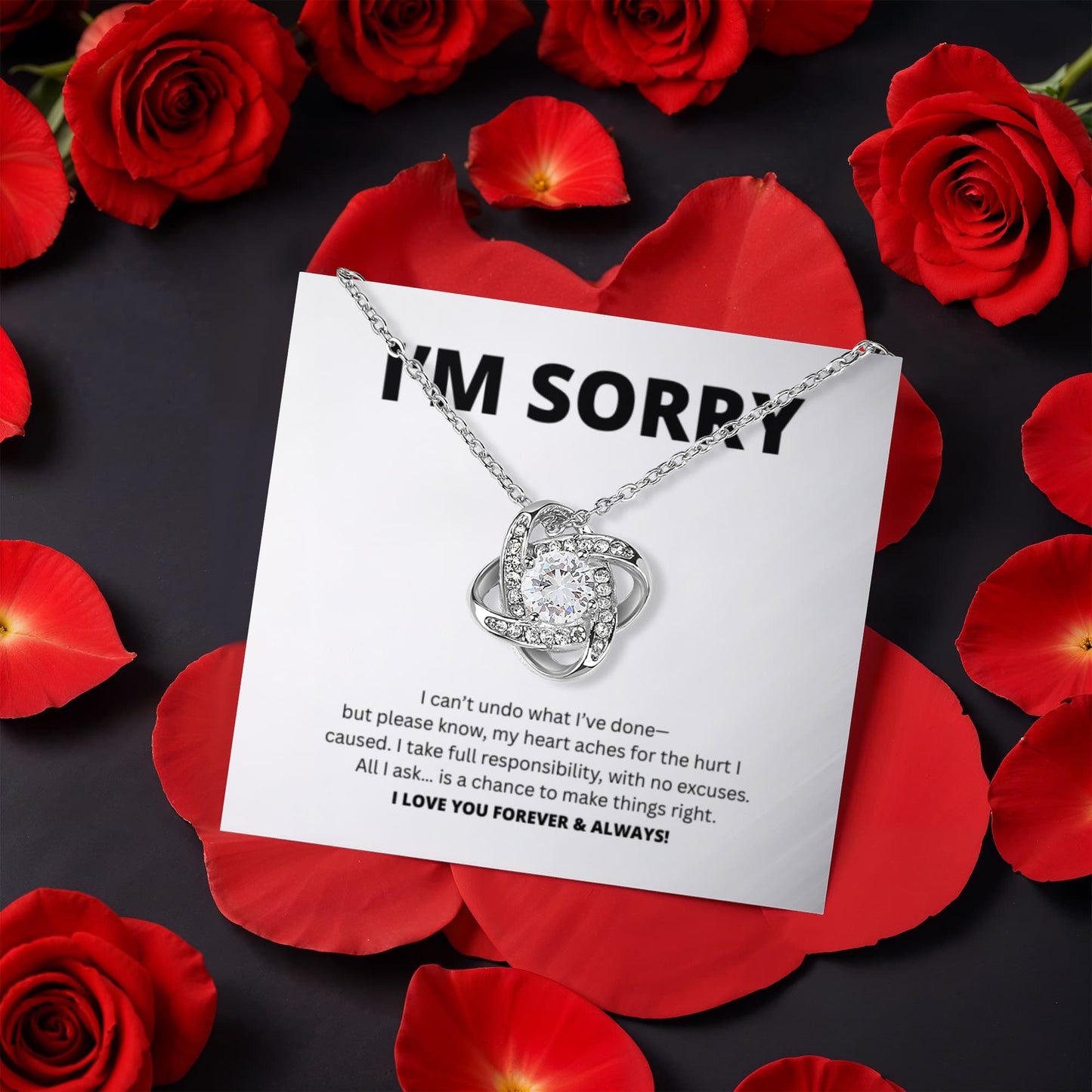 Entschuldigungsgeschenk für sie – Liebesknoten mit drehbarer Rosen-Geschenkbox