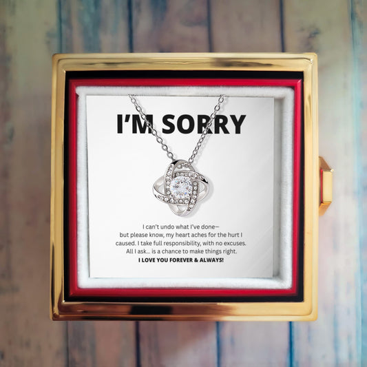 Entschuldigungsgeschenk für sie – Liebesknoten mit drehbarer Rosen-Geschenkbox