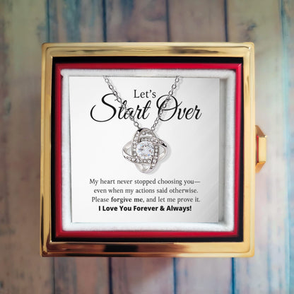 Fangen wir neu an – Liebesknoten mit drehbarem Rosen-Geschenkbox