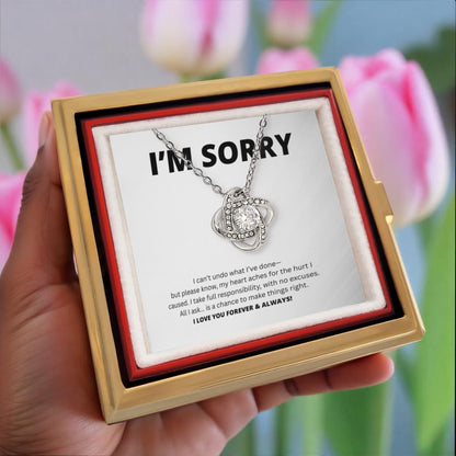 Entschuldigungsgeschenk für sie – Liebesknoten mit drehbarer Rosen-Geschenkbox
