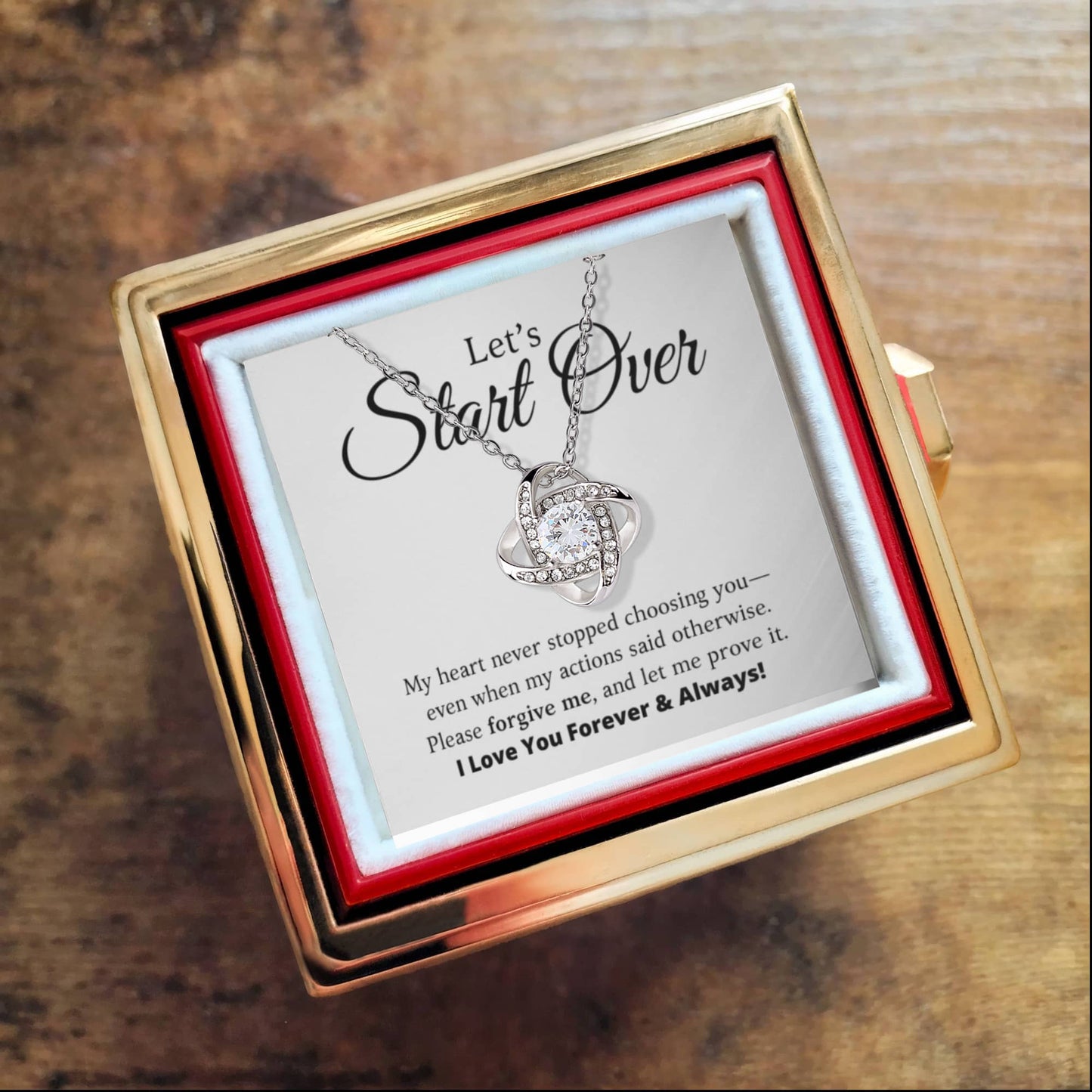 Fangen wir neu an – Liebesknoten mit drehbarem Rosen-Geschenkbox