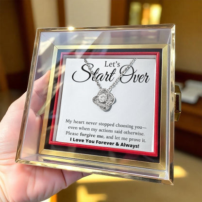 Fangen wir neu an – Liebesknoten mit drehbarem Rosen-Geschenkbox