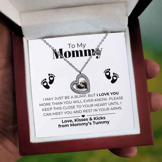 Für meine Mama - Babyfüße Herz-Anhänger Halsketten Geschenkset
