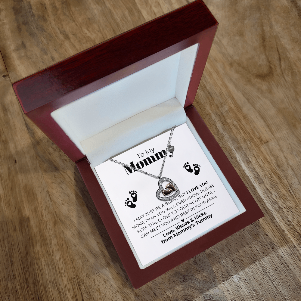 Für meine Mama - Babyfüße Herz-Anhänger Halsketten Geschenkset