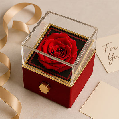 Neuanfang - Ewige Liebe mit rotierender Rosen-Geschenkbox