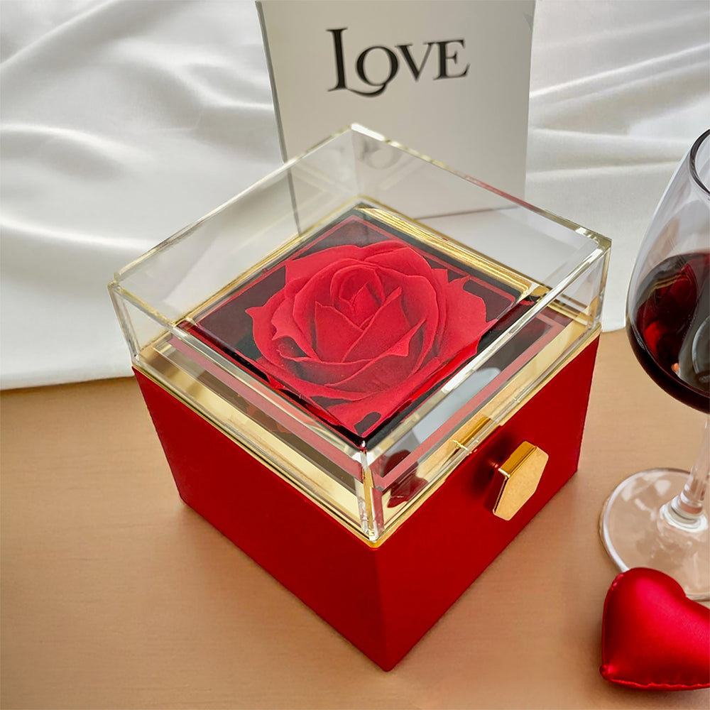 Neuanfang - Ewige Liebe mit rotierender Rosen-Geschenkbox
