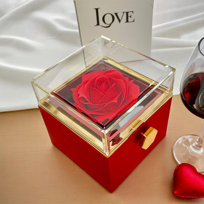 Fangen wir neu an – Liebesknoten mit drehbarem Rosen-Geschenkbox