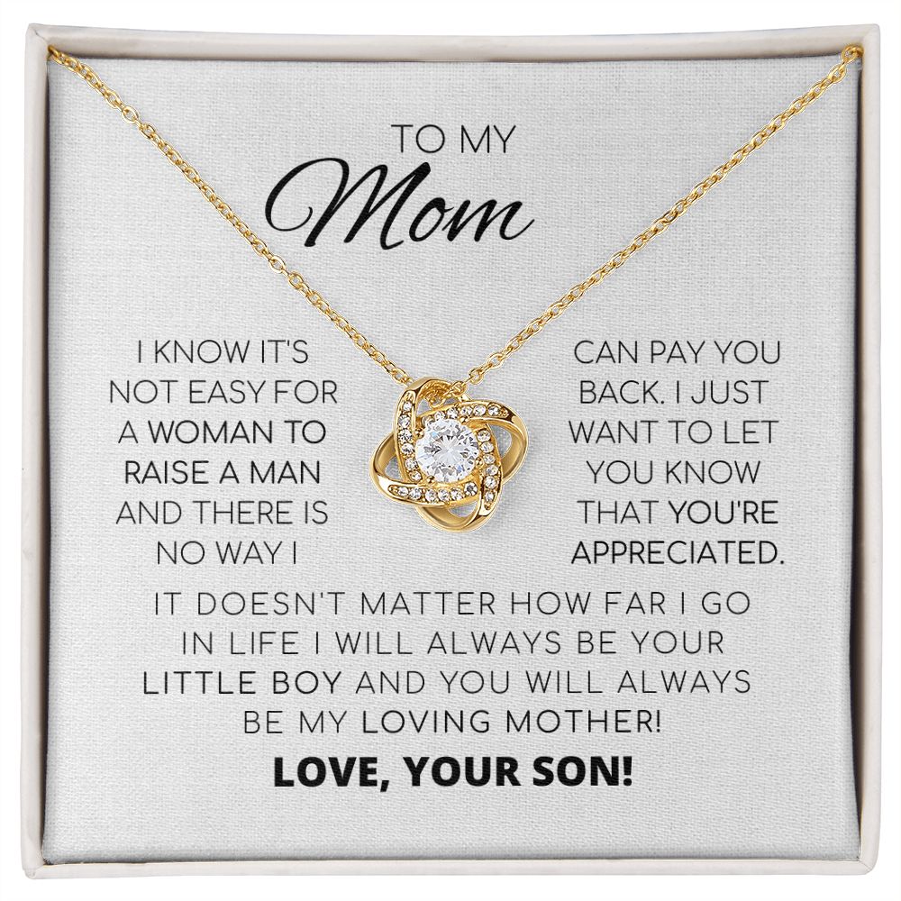 An meine Mama – Du bist unersetzlich – Liebe Knoten Halskette