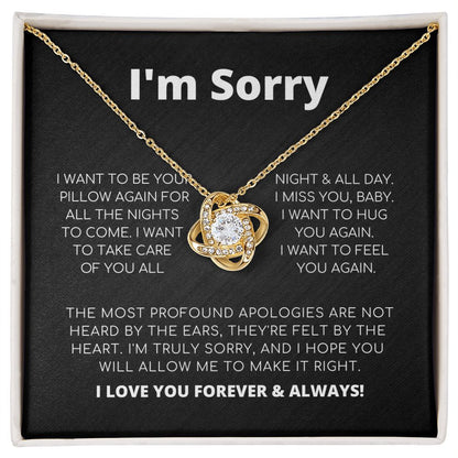 Entschuldigungsgeschenk für Sie – Ich möchte dich wieder spüren – Halskette mit Liebesknoten